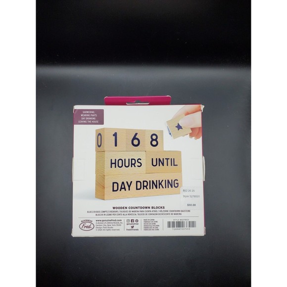New In Box Who's Counting Wooden Countdown Blocks By FRED Daily Living Edition - Picture 2 of 11